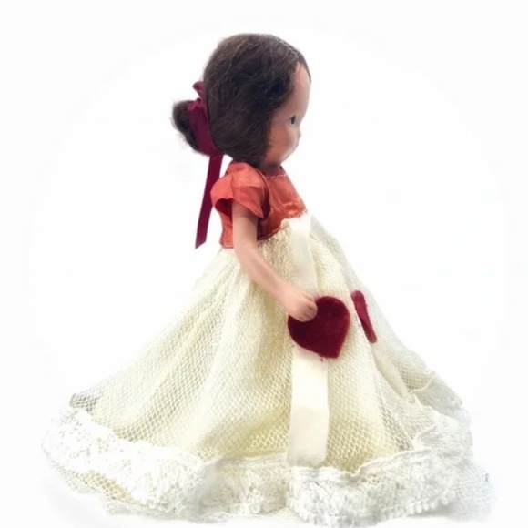 Nancy Ann Storybook Doll bisque 1940s 5.5 inches Valentines Queen of Hearts - Picture 5 of 6
